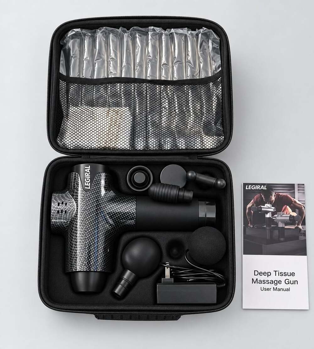 Legiral Deep Tissue Massage Gun Black Carbon Fiber With Case